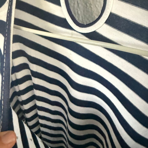 Striped women's blouse navy white used, oversized fit