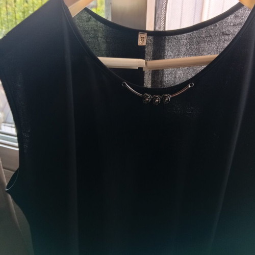 Black knee-length elastic dress size 58