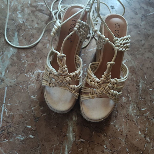 Platform sandals nude beige size 37 new