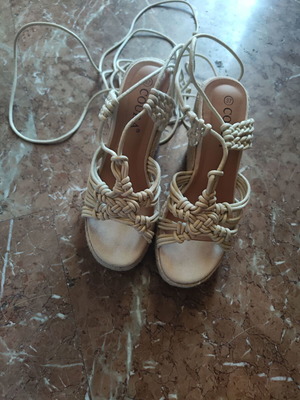 Platform sandals nude beige size 37 new