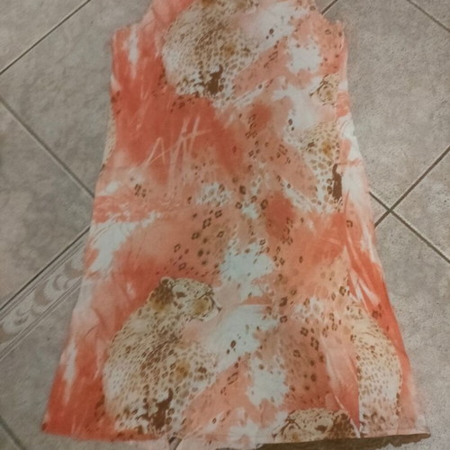 Nota Lingerie cotton nightdress like new, white and peach leopard print
