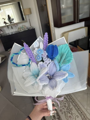 Handmade flower bouquet with waterproof wrapping
