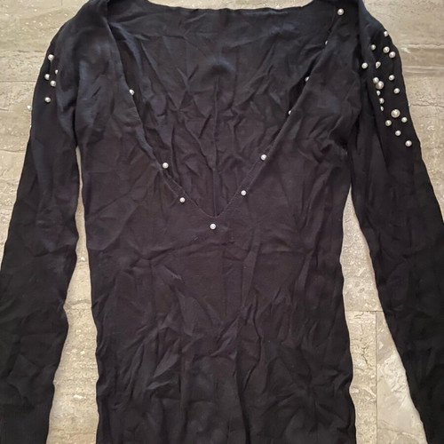 Toi&Moi knitted backless dress with pearls like new, black