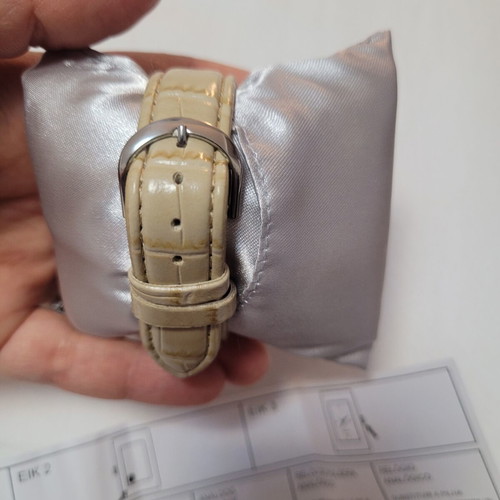 Quartz wristwatch, beige, new