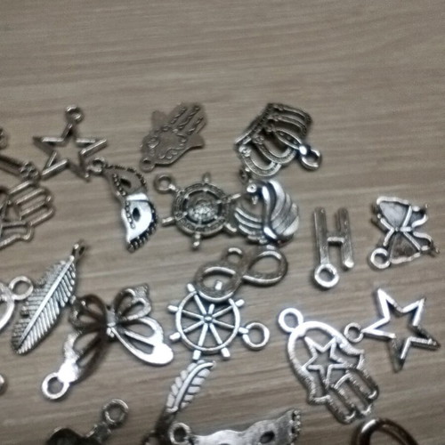 Charms new, set of 50 metal brass alloy designs for DIY bracelets