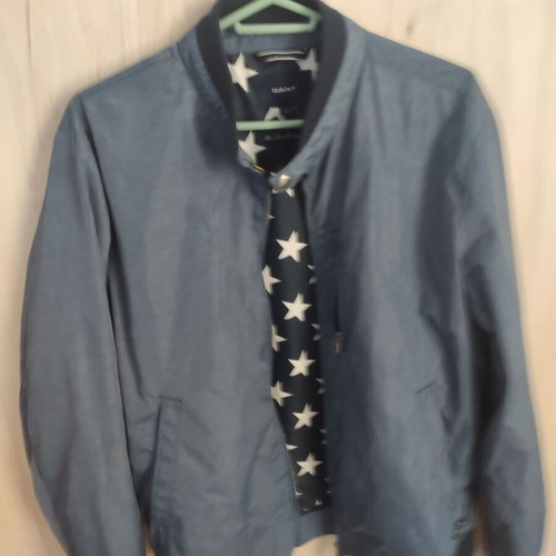 Gant men's lightweight bomber jacket dusty blue size L, M like new
