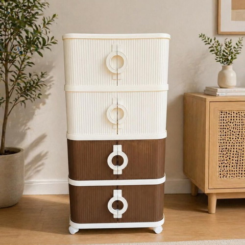 4-tier space-saving plastic wardrobe, 50x29x98cm