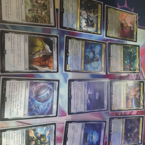 Magic the Gathering Commander deck Tidus, Yuna's Guardian with Final Fantasy card sleeves