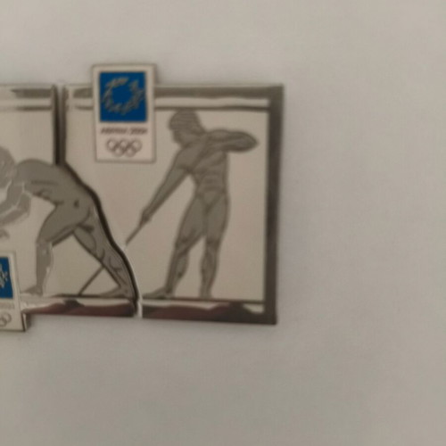 Athens 2004 Olympic pins set with ancient wrestlers, framed
