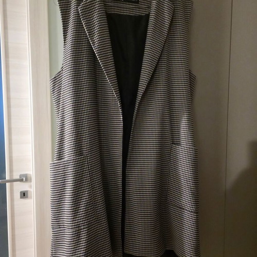Zara checked long vest used, loose fit, size L
