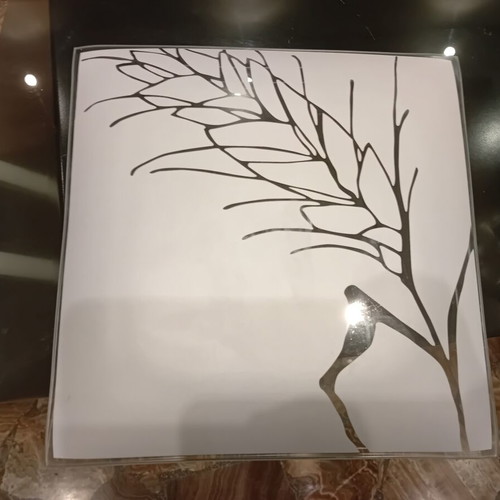 Decorative square glass platter like new, Riverside Design Group