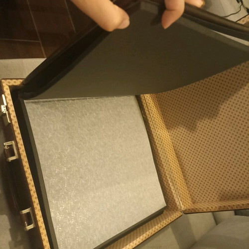 Authentic leather suitcase with luxury XL photo album 40 pages like new