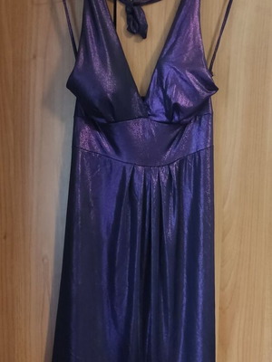 Lurex лилава еластична мини рокля small като нова