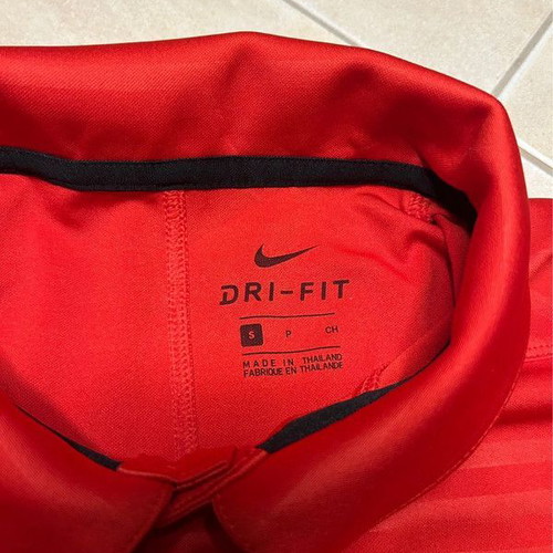 Nike Golf Polo Shirt Mens Small Red Dri Fit Performance Stretch Casual Tennis Athletic Short Sleeve
