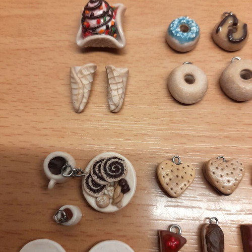 Handmade polymer clay elements new, miniature sweets