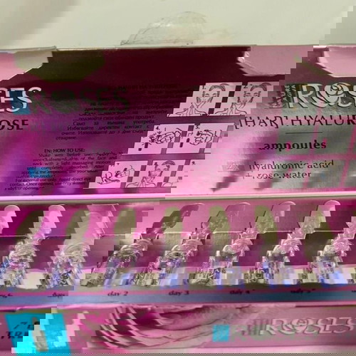 Ампули лице с хиалурон и розова вода нови, 7 бр. х 2 ml