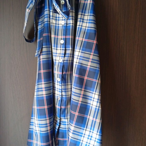 Zara women's dress new, white and blue, size L