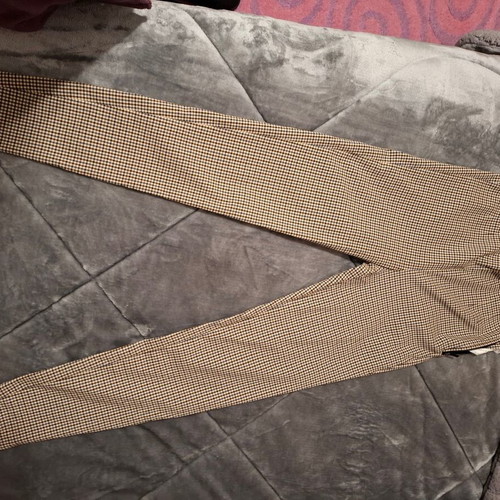 Zara checked leggings like new, beige and brown, size S