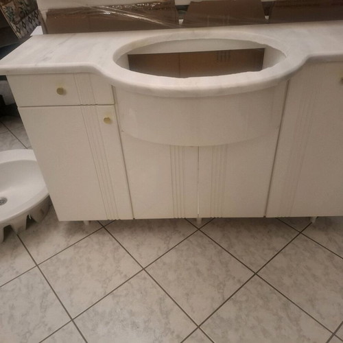 Bathroom cabinet with marble and Ideal Standard sink used, 160x186x61 cm