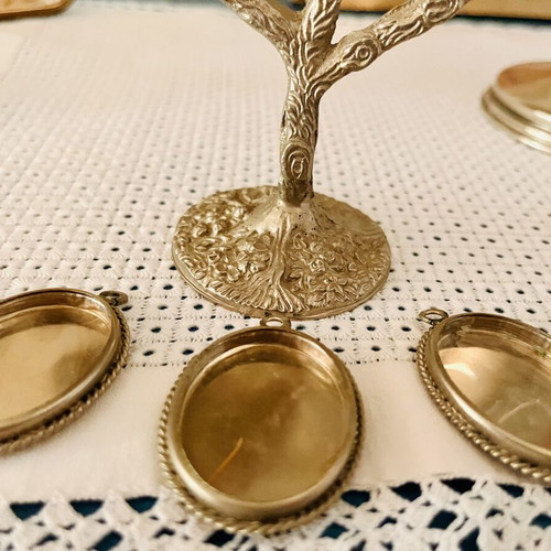 Vintage family tree photo frames used, brass with dark patina