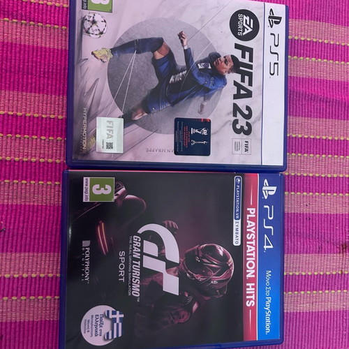 PlayStation games FIFA 23 and Gran Turismo Sport like new, 2 items