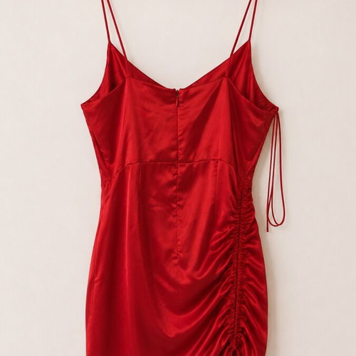Zara red satin mini dress, size L