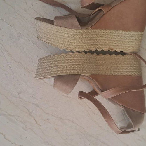 Estil platform sandals used, brown, size 39