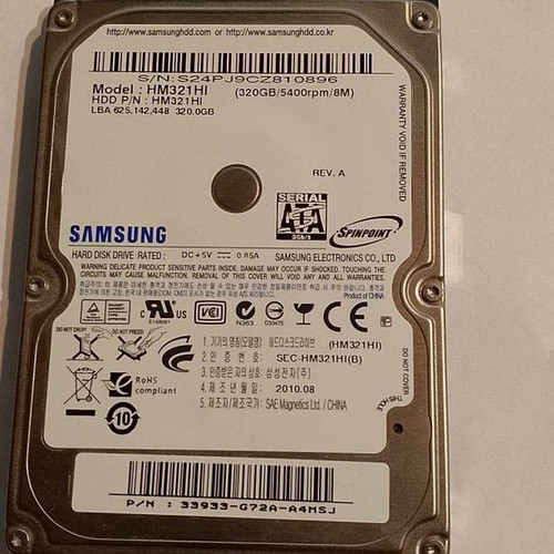 Laptop hard drive Samsung HM321HI 320GB 5400rpm 8M used