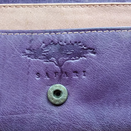 Leather wallet Safari used, purple color