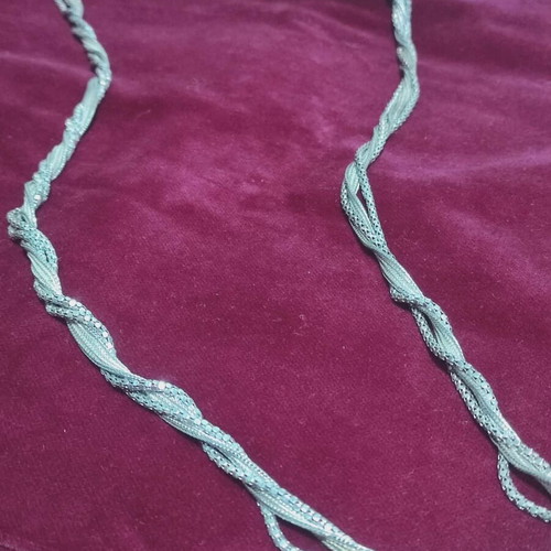 Silver necklace 925 vintage like new, braided style 82 cm