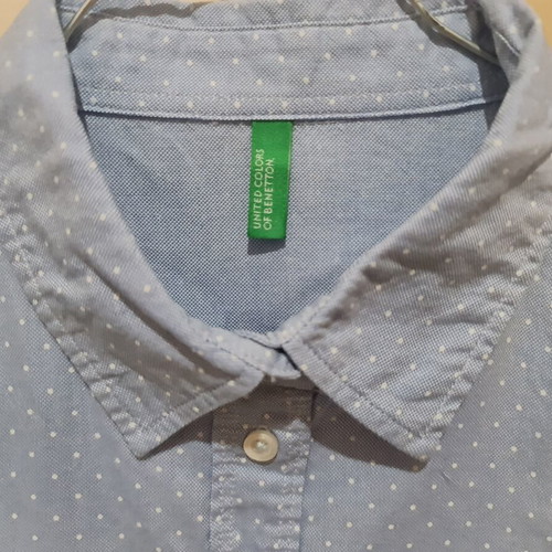 Benetton women's shirt like new, cotton, blue, size XS