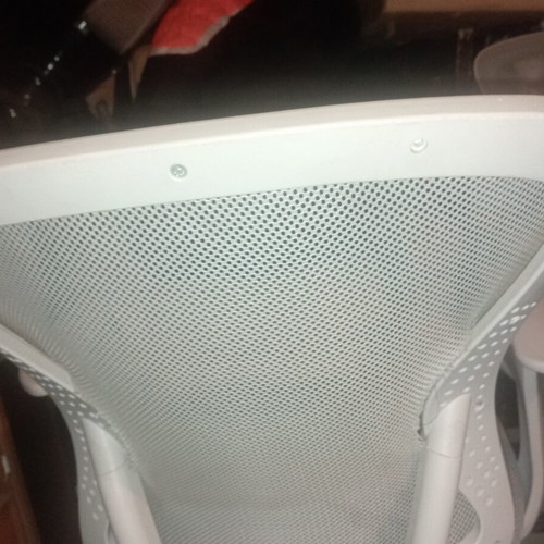 Office chair with height and recline adjustment, fabric needs repair, set of 2