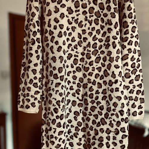 Agel knitwear wool dress like new, beige and brown, size L