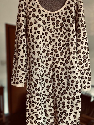 Agel knitwear wool dress like new, beige and brown, size L