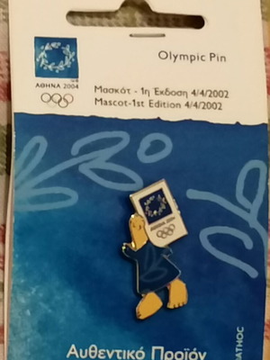 Athens 2004 Olympic Games mascot pin new, first edition