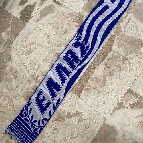 Scarf and 2 Greek flags like new, fabric with rings