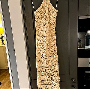 Zara crochet halter dress S ,ολοκαίνουριο