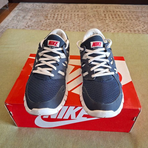Nike Free Run+ 3 running shoes, navy blue and gold, size 46
