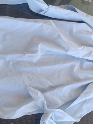 STL Blue Long Shirt-Style Blouse Small 100% Cotton Like New