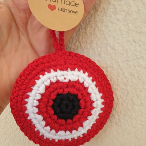 Olympiacos knitted handmade mati, new, 18cm×8cm