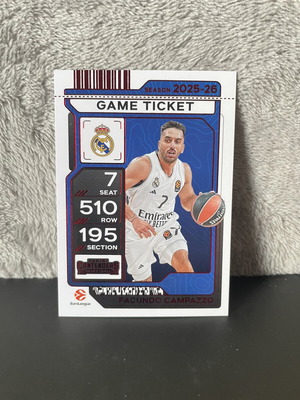 Facundo Campazzo Game Ticket Red Contenders 2025/26 Euroleague Panini like new