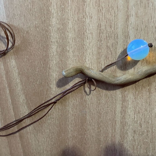 Handmade women's necklace used with moonstone and colorful cord