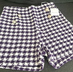 Adele Altman Textured Tweed Houndstooth Shorts Size 10 High Waisted New