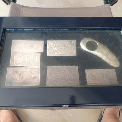 Silver Plates 1000 Grade Used Greek Banknotes Collectible Set