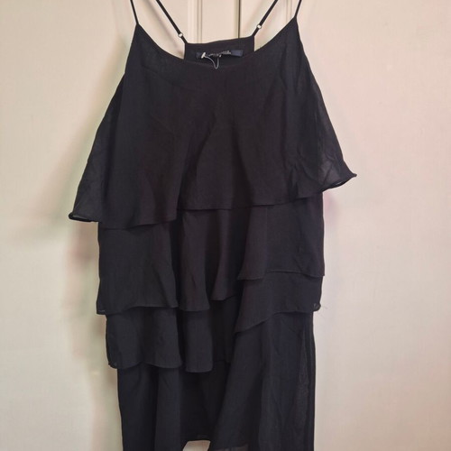 Black dress with ruffles size S, new