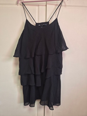 Black dress with ruffles size S, new