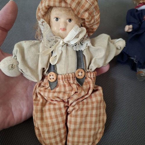 Vintage porcelain doll used, decorative collectible