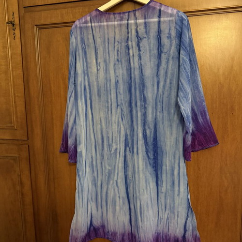 Texbasic airy tunic blue-purple with embroidery size M, new