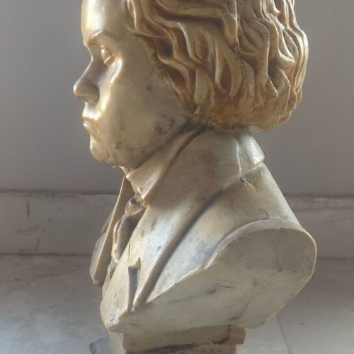 Beethoven bust used, made of stone material, height 30 cm