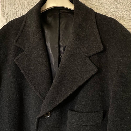 Men's coat L-XL like new, black with gray hairs, 70% wool